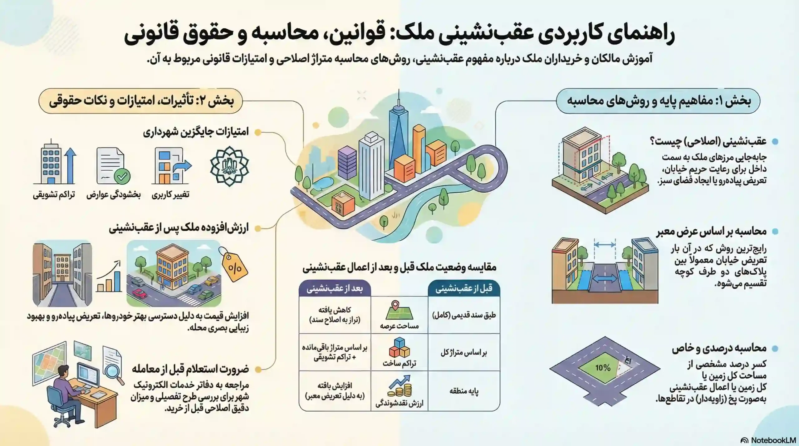 نحوه محاسبه عقب نشینی ملک 