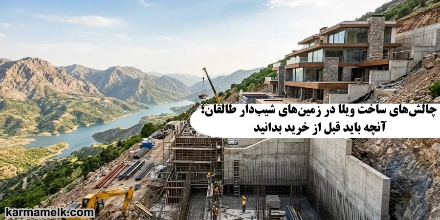 چالش‌های ساخت ویلا در زمین‌های شیب‌دار طالقان؛ آنچه باید قبل از خرید بدانید